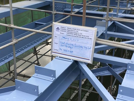 Thi công cầu thép đường ray Campuchia